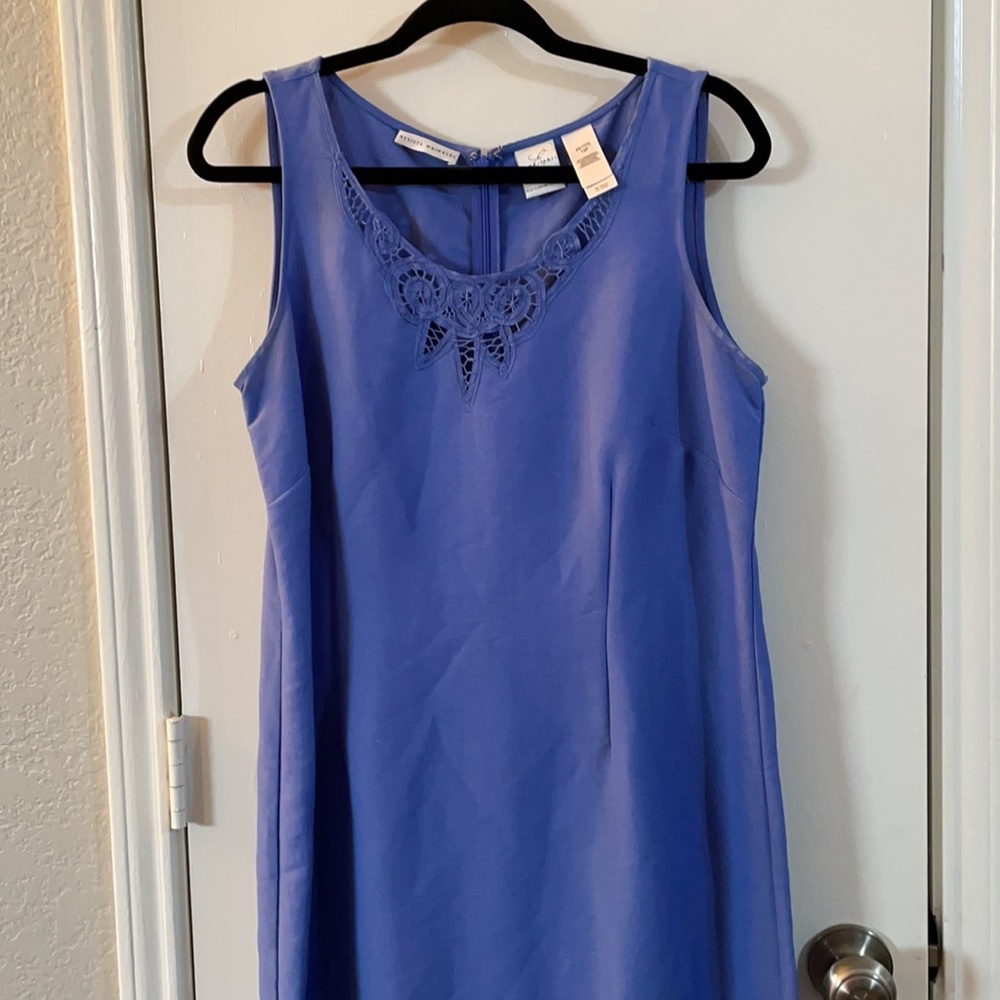Emma James Blue Linen Blend Sheath Dress | 12P EUC